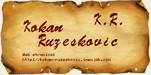 Kokan Ružesković vizit kartica